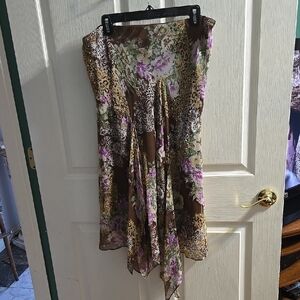 Floral and Leopard Print Women's Skirt